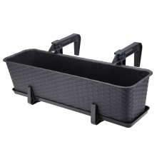 Doniczka balkonowa RATTAN 60cm grafit